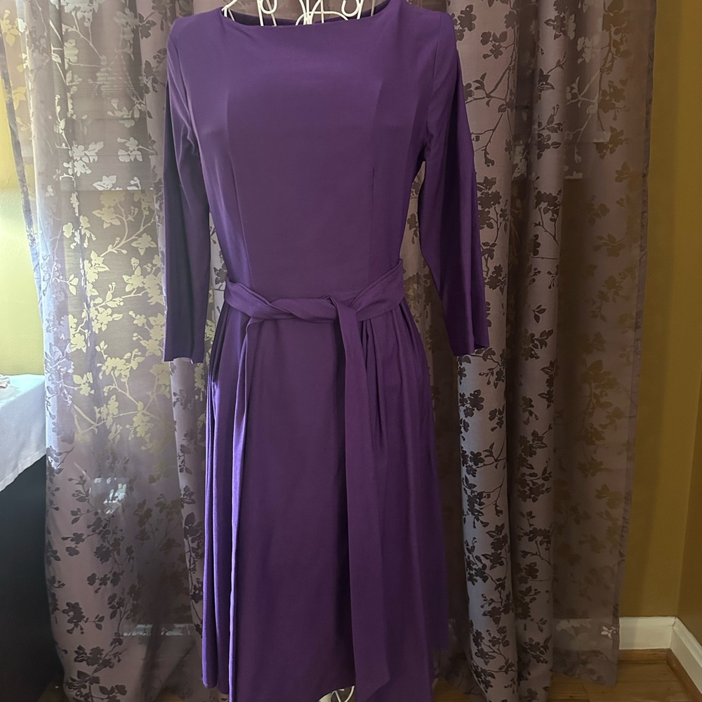 Retro Purple Dress - 3/4 Sleeve